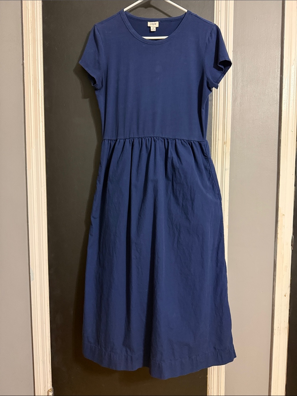 J. Crew Short-Sleeve Knit Mixy Dress Pockets Size: M